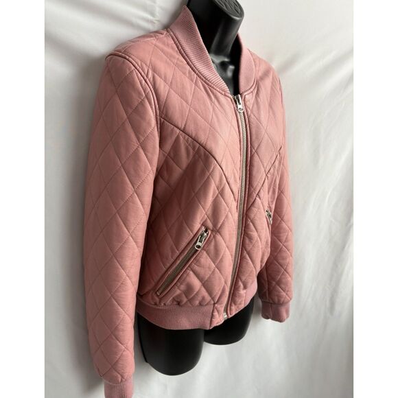 Thread and Supply Faux Leather Pink Quilted Jacket Barbiecore Cute Sze S Barbie - Picture 3 of 11
